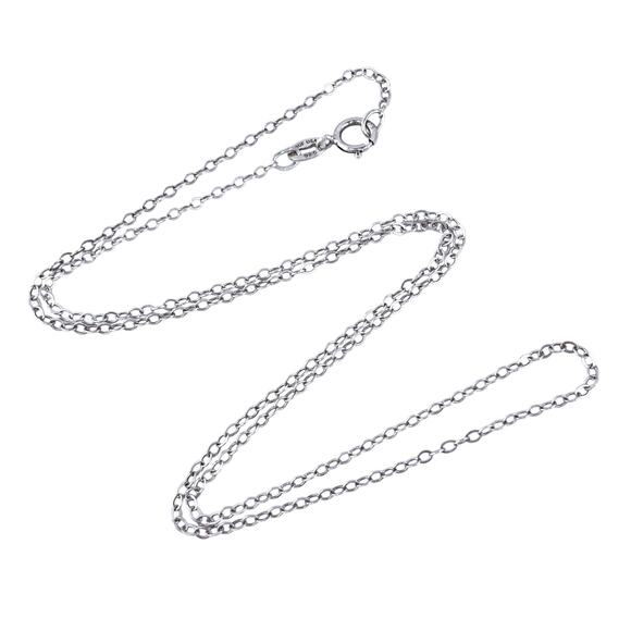 Vintage Sterling Silver 925 0.8mm Cable Chain Necklace 18" - Picture 1 of 3